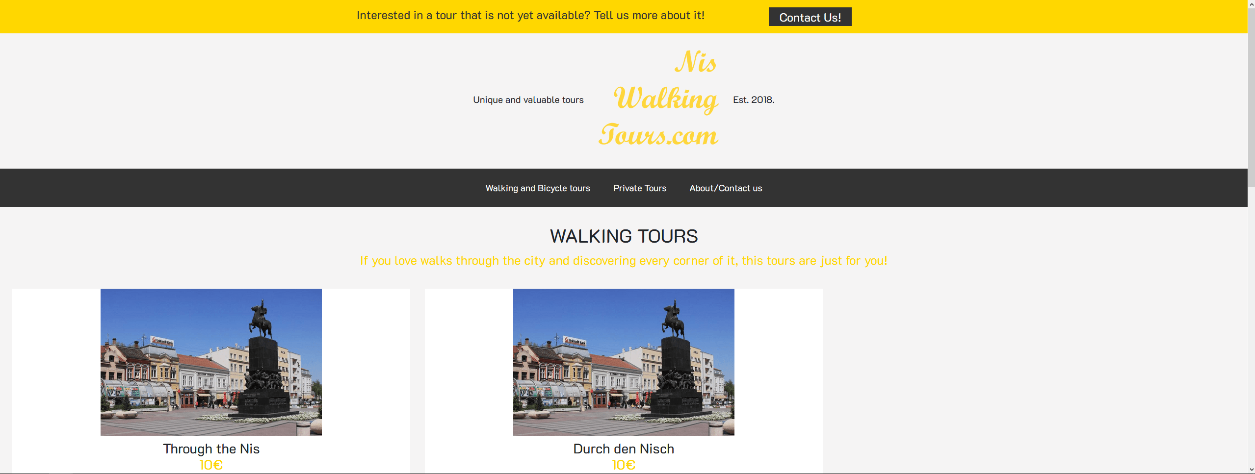 Tour booking website